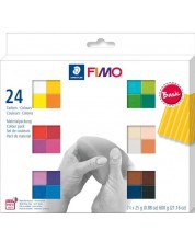 Set od polimerske gline Staedtler Fimo Soft - Basic, 24 x 25 g -1